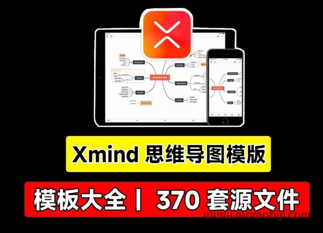 Xmind思维导图模板⼤合集！整整5⼤分类，370套源⽂件可编辑，思维整理，知识框架